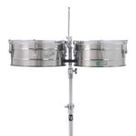 Timbales Latin Percussion LP257-100 Tito Puente de 15 Plg Color Plateado