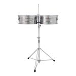Timbales Latin Percussion LP257-100 Tito Puente de 15 Plg Color Plateado