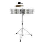 Timbales Latin Percussion LP257-100 Tito Puente de 15 Plg Color Plateado
