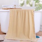 Toalla de Baño Superabsorbente 70 x 140 cm de Poliéster con Jacquard Secado Rápido Color Amarillo
