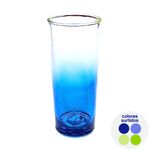 Vaso Alto de Vidrio de 11.5 oz para Bebidas Frías con Acabado Difuminado - Colores Surtidos
