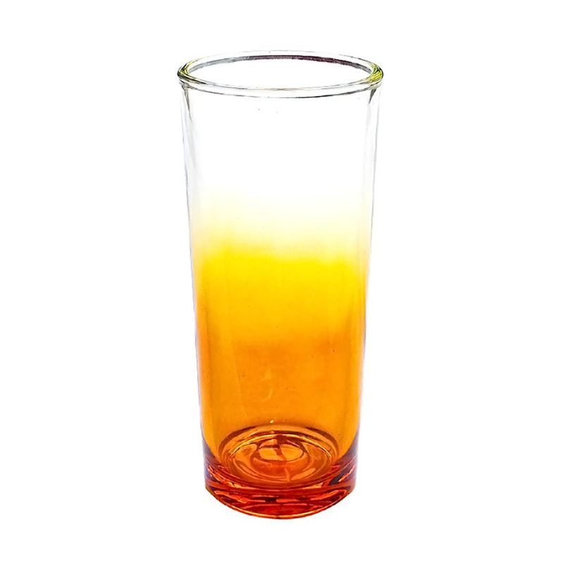 Vaso Alto de Vidrio de 11.5 oz para Bebidas Frías con Acabado Difuminado - Colores Surtidos