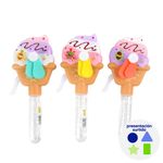 Ventilador Manual Infantil de Helado con Burbujas - Colores Surtidos