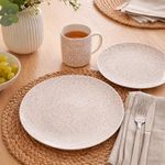 Vajilla de 12 Piezas de Porcelana para 4 Personas Color Crema