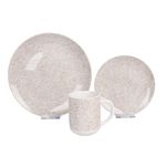 Vajilla de 12 Piezas de Porcelana para 4 Personas Color Crema