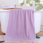 Toalla de Baño Superabsorbente 70 x 140 cm de Poliéster con Jacquard Secado Rápido Color Morado