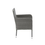Silla de Comedor Exterior Drios de Aluminio y Mimbre Sintético 57 x 60 x 85 cm Gris Oscuro