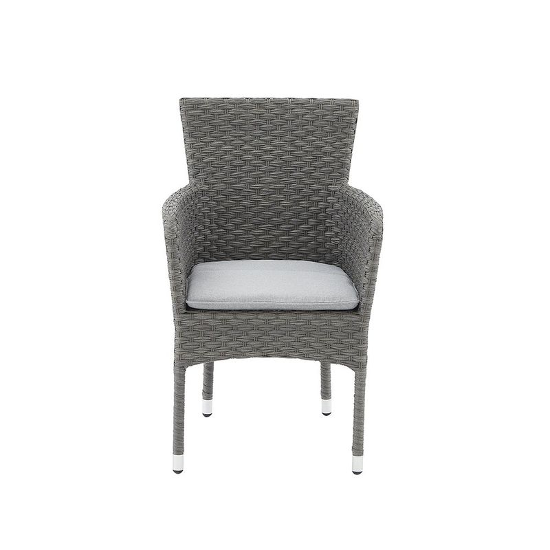 Silla de Comedor Exterior Drios de Aluminio y Mimbre Sintético 57 x 60 x 85 cm Gris Oscuro