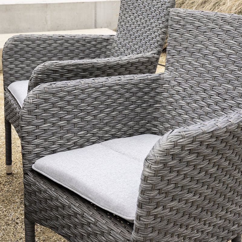 Silla de Comedor Exterior Drios de Aluminio y Mimbre Sintético 57 x 60 x 85 cm Gris Oscuro