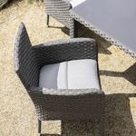 Silla de Comedor Exterior Drios de Aluminio y Mimbre Sintético 57 x 60 x 85 cm Gris Oscuro