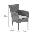 Silla de Comedor Exterior Drios de Aluminio y Mimbre Sintético 57 x 60 x 85 cm Gris Oscuro