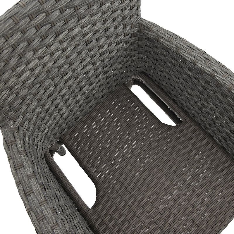 Silla de Comedor Exterior Drios de Aluminio y Mimbre Sintético 57 x 60 x 85 cm Gris Oscuro
