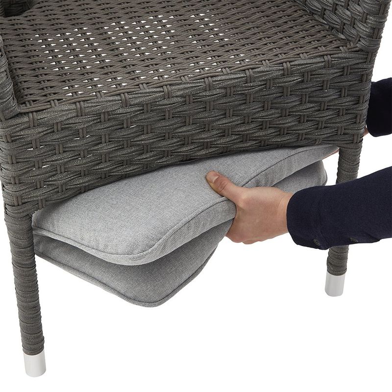 Silla de Comedor Exterior Drios de Aluminio y Mimbre Sintético 57 x 60 x 85 cm Gris Oscuro