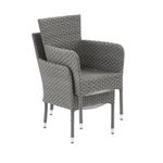 Silla de Comedor Exterior Drios de Aluminio y Mimbre Sintético 57 x 60 x 85 cm Gris Oscuro