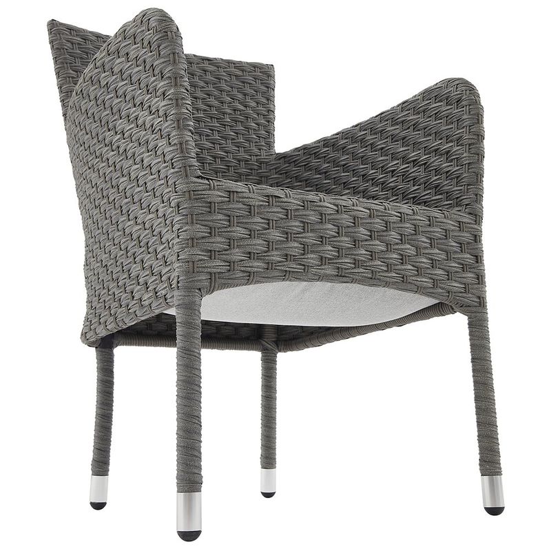 Silla de Comedor Exterior Drios de Aluminio y Mimbre Sintético 57 x 60 x 85 cm Gris Oscuro