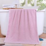 Toalla de Baño Superabsorbente 70 x 140 cm de Poliéster con Jacquard Secado Rápido Color Rosado