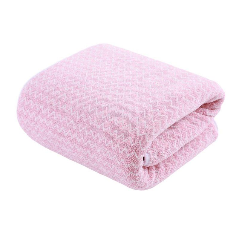 Toalla de Baño Superabsorbente 70 x 140 cm de Poliéster con Jacquard Secado Rápido Color Rosado