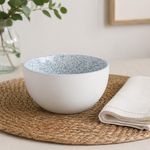 Set de 2 Tazones de Porcelana para Servir Cereales, Sopas o Postres Color Celeste