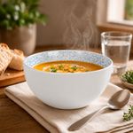 Set de 2 Tazones de Porcelana para Servir Cereales, Sopas o Postres Color Celeste