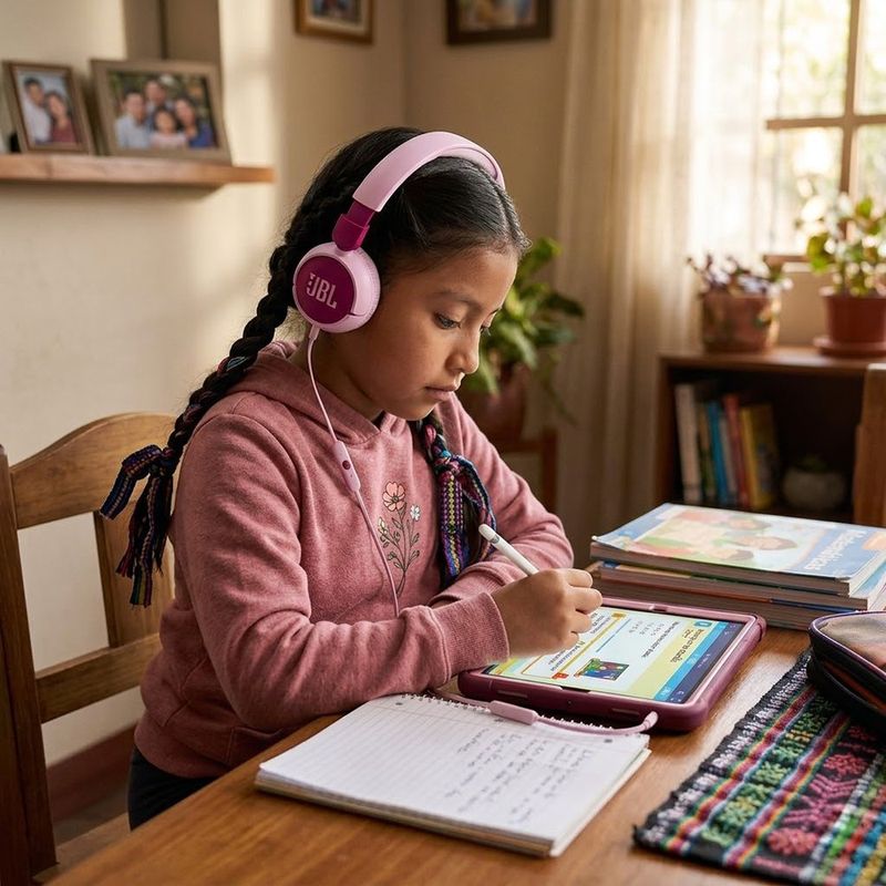 Audífonos Alámbricos Junior 320 para Niños con Micrófono y Jack 3.5 mm Color Rosado