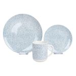 Vajilla de 12 Piezas de Porcelana para 4 Personas Color Celeste