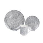 Vajilla de 12 Piezas de Porcelana para 4 Personas Color Gris