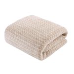 Toalla de Baño Superabsorbente 70 x 140 cm de Poliéster con Jacquard Secado Rápido Color Beige