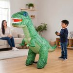 Dinosaurio Inflable con Control Remoto, Luz y Sonido Color Verde