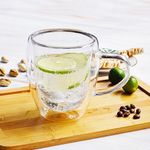 Set de 2 Tazas de Vidrio de Doble Pared de 12.17 oz para Café o Té Transparente