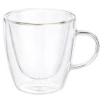 Set de 4 Tazas Vidrio de Doble Pared de 3 oz para Espresso, Café o Té Transparente