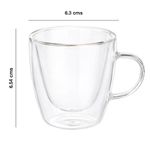 Set de 4 Tazas Vidrio de Doble Pared de 3 oz para Espresso, Café o Té Transparente