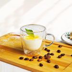 Set de 4 Tazas Vidrio de Doble Pared de 3 oz para Espresso, Café o Té Transparente