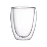 Set de 2 Vasos Vidrio de Doble Pared de 16.91 oz para Bebidas Frías o Calientes Transparente