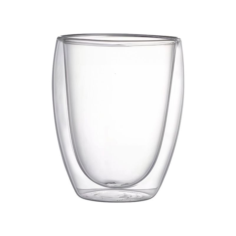 Set de 2 Vasos Vidrio de Doble Pared de 16.91 oz para Bebidas Frías o Calientes Transparente