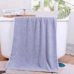 Toalla de Baño Superabsorbente 70 x 140 cm de Poliéster con Jacquard Secado Rápido Color Azul