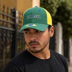 Gorra de Brasil con Cierre de Botón de 58 cm Color Verde, Amarillo y Azul