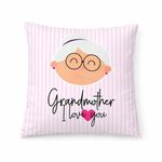 Cojín con Relleno Grandmother I Love You de Poliéster 45 x 45 cm Color Rosado