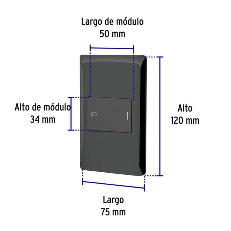 Interruptor para Timbre Sencillo Lisboa de 1.5 Módulos Color blanco