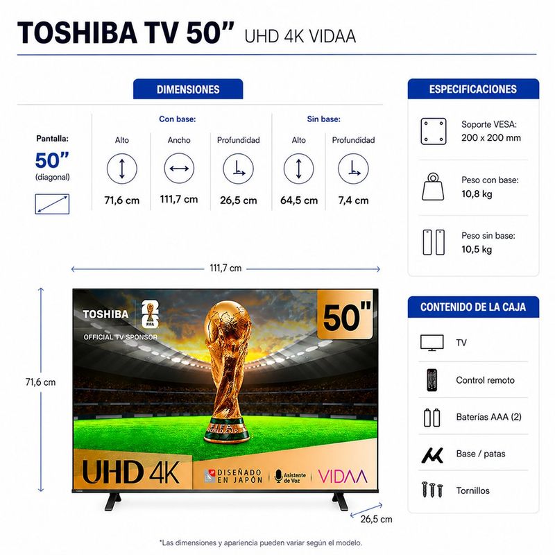 Televisor Smart de 50" LED Ultra HD 4K con Fire TV