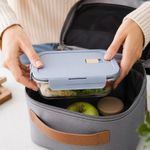 Set de 3 Contenedores Plásticos con Tapadera Color Celeste para Alimentos
