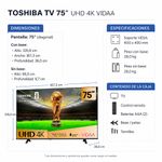Televisor Smart de 75" LED Ultra HD 4K con Fire TV