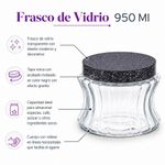 Frasco con Tapa 950 Ml de Vidrio Texturizado