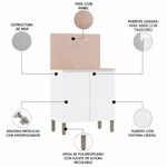 Gabinete Base Art con 2 Puertas Color Blanco y Castaño para Cocina de 80 cm