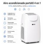 Aire Acondicionado Portátil Rosthal de 12,000 BTU Aire Caliente / Frío
