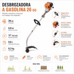 Desbrozadora de Grama a Gasolina 26 CC