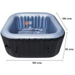 Jacuzzi Inflable Cuadrado con Capacidad de 800 Litros Color Negro con Gris