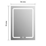 Espejo LED Rectangular 60 x 80 cm con Luz Táctil