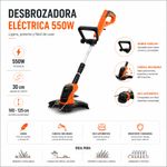 Desbrozadora de Grama Eléctrica de 550 W