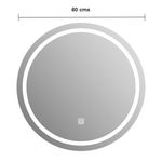 Espejo LED Redondo 60 cm con Luz Táctil