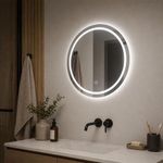 Espejo LED Redondo 60 cm con Luz Táctil